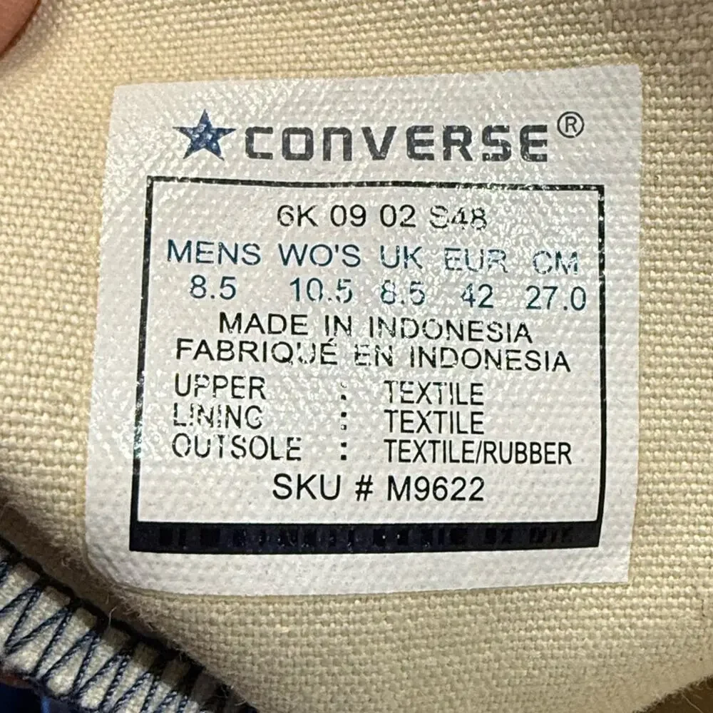 Converse Men's 8.5 and Women’s 10.5 High-Top Sneakers - Dark Blue and White - Picture 8 of 8